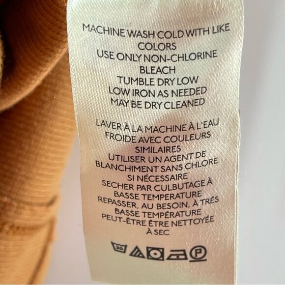 PILCRO Anthropologie Ribbed Henley Tee Tank Top Tan Brown Size Medium Preppy - Picture 9 of 10